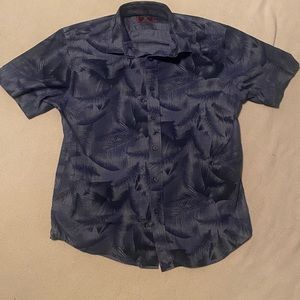 Untuckit Small Blue Button Down with Tree Design